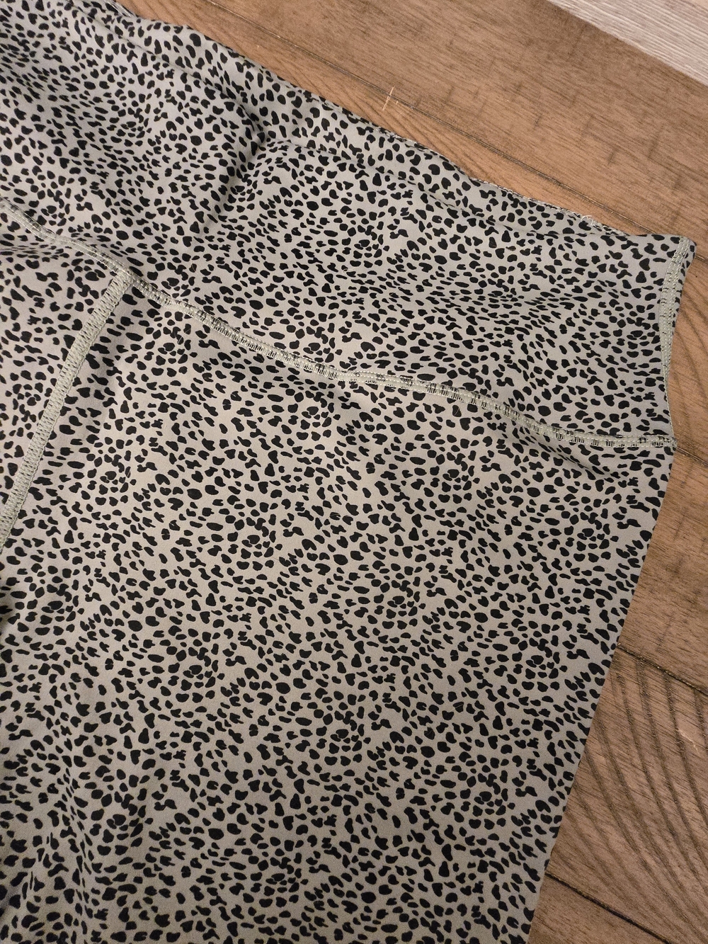 Leopard Print High-Waist Biker Shorts - Blueish/Green and Black